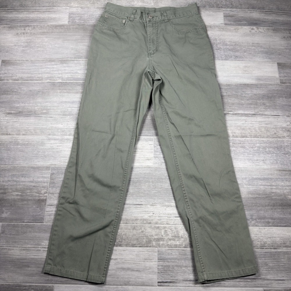 Tommy Hilfiger Vintage Army Green Cotton Straight Leg Pants Women's Size 6